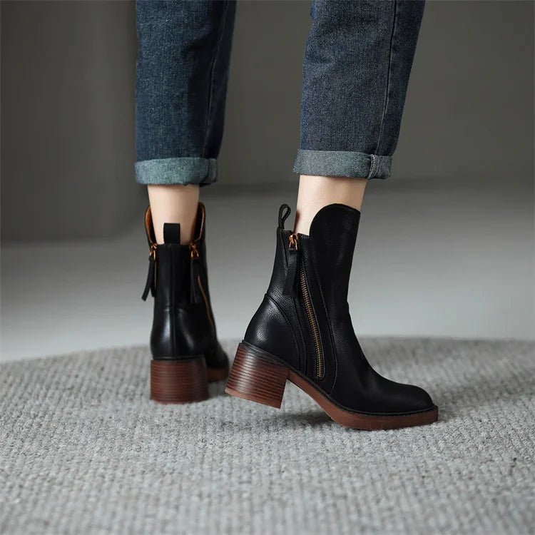 Lina Paris™ | Bottines en cuir élégantes