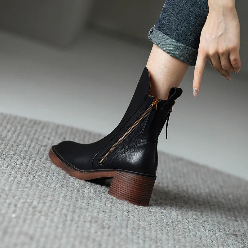 Lina Paris™ | Bottines en cuir élégantes